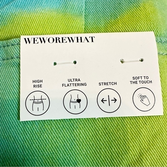 NWT WeWoreWhat flare bell short stretch twill denim tie dye women 27 - Picture 9 of 14